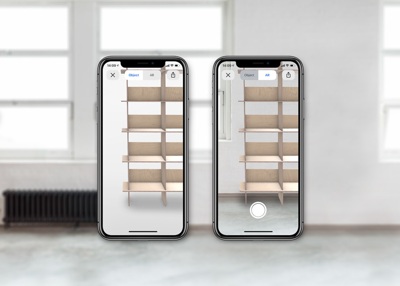 Opendesk Augmented Reality Linnea Bookshelf on iPhone X