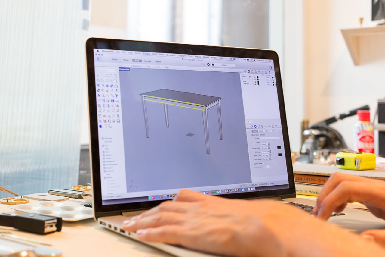 David Steiner 3D modelling the Unit Table